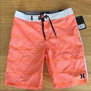 Hurley Men's Striped Coral Swim Shorts